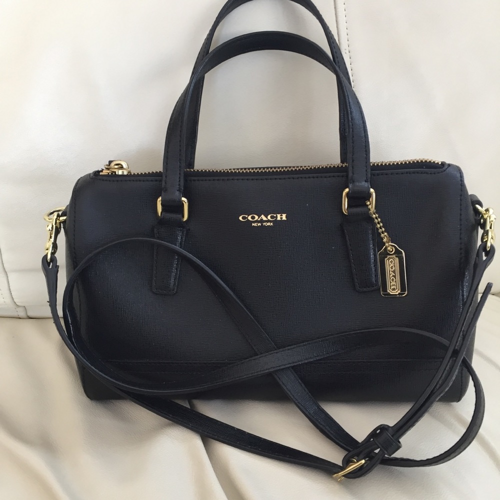 Coach saffiano leather mini satchel - Black